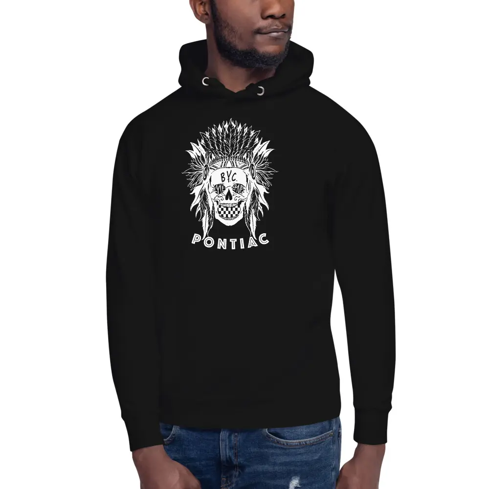 Pontiac Indian Skull Hoodie - Image 3