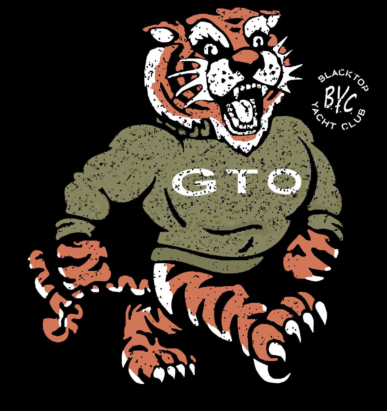 GTO Tiger Mascot T-Shirt - Blacktop Yacht Club pontiac