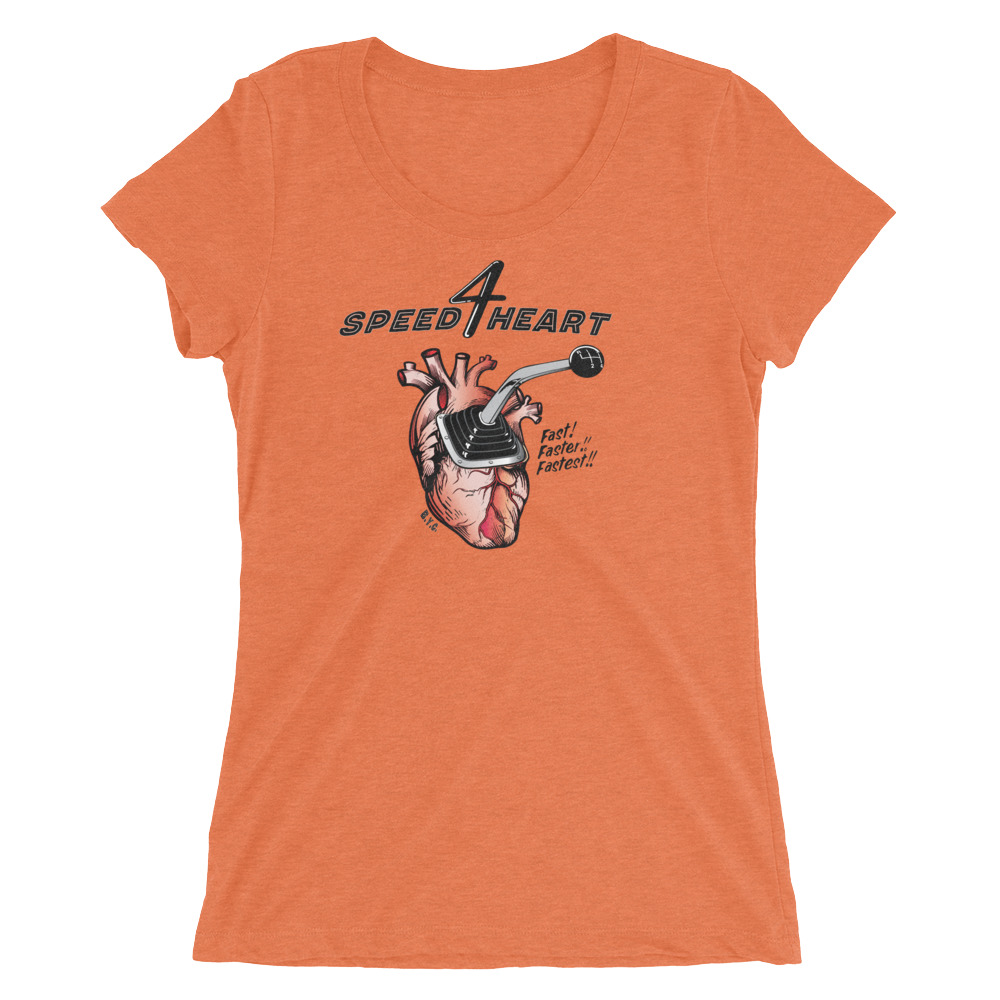 Womens 4 Speed Heart T-Shirt - Image 2