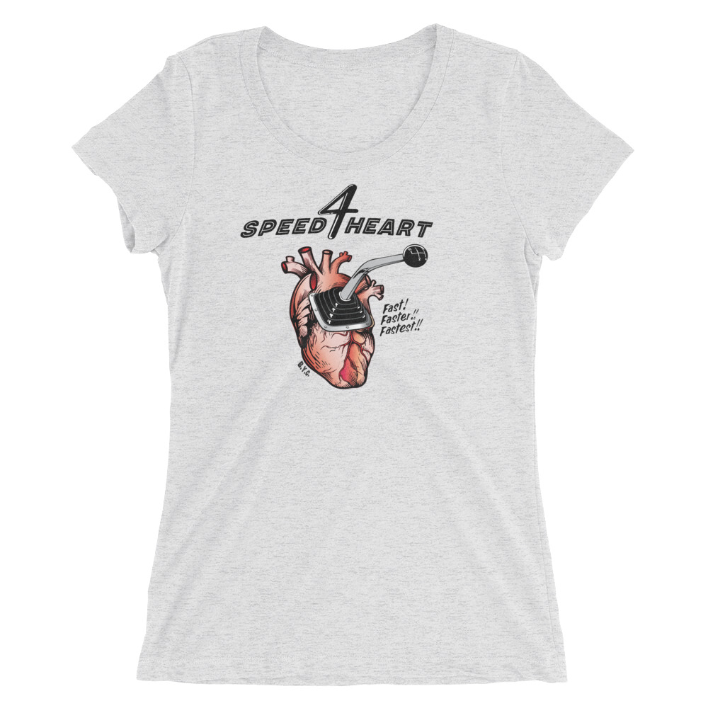 Womens 4 Speed Heart T-Shirt - Image 3